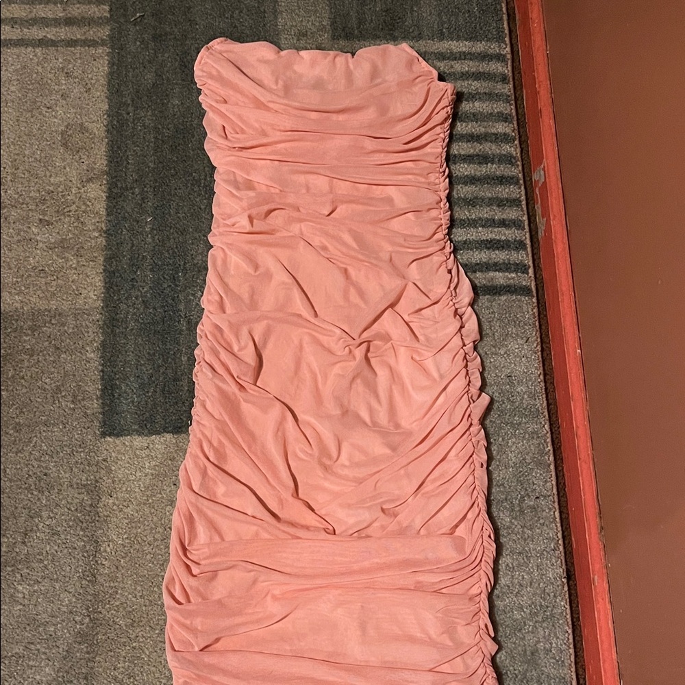 Peach Ruched dress